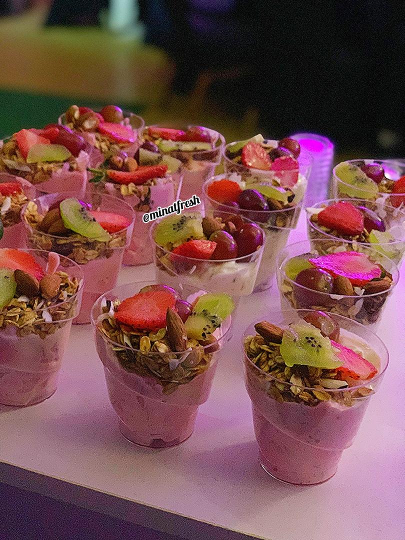 Personalized branded parfait cups for a party